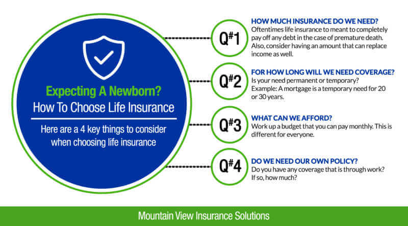 Life Insurance Infographic - 4 Things to Consider When Purchasing Life Insurance if you are Expecting a Newborn
